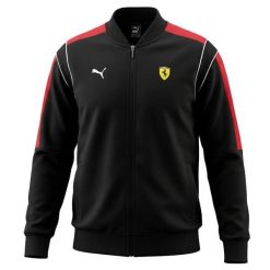 Kurtka z dresu Puma Ferrari MT7 Track. Czarne kurtki męskie Puma, s, bez wzorów, z dresówki, bez kaptura. Za 421.40 zł.