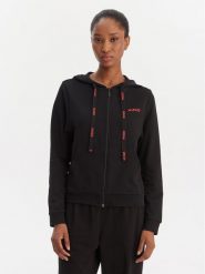 HUGO Bluza 50556350 Czarny Regular Fit. Czarne bluzy bez kaptura damskie Hugo, s, z syntetyku. Za 339.99 zł.