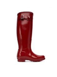 Hunter Kalosze Original Gloss WFT1000RGL Czerwony. Czerwone kalosze damskie Hunter, bez wzorów, z kauczuku. Za 379.99 zł.