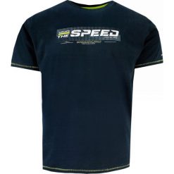 T-shirt Bawełniany Granatowy z Krótkim Rękawem, Męski z Nadrukiem, U-neck -PAKO JEANS. Niebieskie t-shirty męskie Pako Jeans, m, bez wzorów, z bawełny, bez kołnierzyka. Za 69.00 zł.