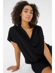 Kaffe Bluzka "Milia" w kolorze czarnym rozmiar: 34. Czarne bluzki damskie Kaffe, bez wzorów, z włókna, bez kołnierzyka, bez ramiączek. Za 104.99 zł.