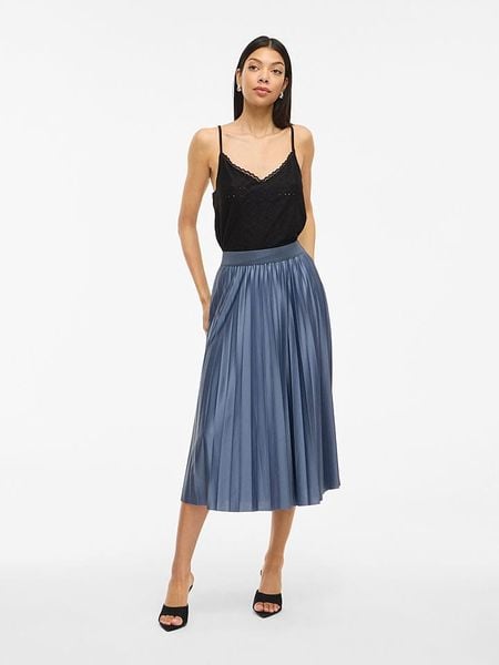 Vila Spódnica "Vinitban" w kolorze niebieskim rozmiar: M. Niebieskie spódniczki damskie Vila, m, bez wzorów, z podwyższonym stanem, midi. Za 117.45 zł.