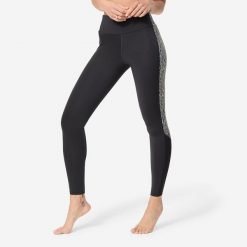 Dół stroju legginsy do gimnastyki w wodzie/aquabike damskie Nabaiji Monica. Czarne legginsy sportowe damskie NABAIJI, l, bez wzorów, na fitness i siłownię. Za 89.99 zł.
