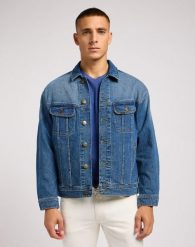 LEE RELAXED RIDER JACKET MĘSKA KURTKA JEANSOWA JEANS HANDSOME 112349059 L86Y016070. Kurtki męskie Lee, l, bez wzorów, z jeansu, bez kaptura. Za 259.99 zł.