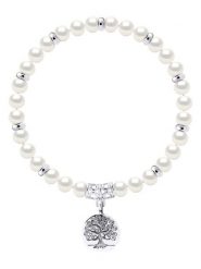 Pearline Bransoletka z zawieszką z perłami rozmiar: onesize. Białe bransoletki damskie Pearline, srebrne. Za 239.99 zł.