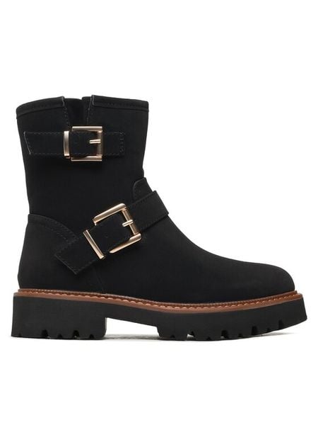 Jenny Fairy Botki WS88176-03 Czarny. Czarne botki damskie Jenny Fairy, ze skóry, bez obcasa, na płaskiej podeszwie, bez zapięcia. Za 139.99 zł.