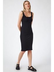 Happiness Istanbul Sukienka w kolorze czarnym rozmiar: 36. Czarne sukienki damskie Happiness Istanbul, bez wzorów, bez kołnierzyka, bez ramiączek, midi. Za 56.99 zł.