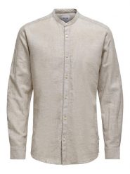 ONLY & SONS Koszula "Caiden" - Regular fit - w kolorze beżowym rozmiar: L. Brązowe koszule męskie Only & Sons, l, bez wzorów, z bawełny, bez kołnierzyka, bez ramiączek. Za 87.81 zł.