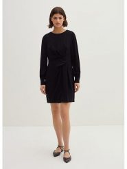 STEFANEL Sukienka w kolorze czarnym rozmiar: 44. Czarne sukienki damskie Stefanel, bez wzorów, z wiskozy, bez kołnierzyka, bez ramiączek, mini, rozkloszowane. Za 304.99 zł.