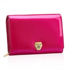 Portfel damski BETLEWSKI BPD-VS-11 ROSE. Czerwone portfele damskie Betlewski, bez wzorów, ze skóry. Za 169.00 zł.