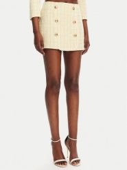 Elisabetta Franchi Spódnica mini GO-116-52E2-V420 Żółty Regular Fit. Żółte spódniczki damskie Elisabetta Franchi, bez wzorów, z bawełny, mini. Za 909.99 zł.