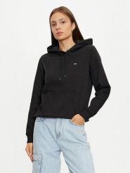 Tommy Jeans Bluza DW0DW19958 Czarny Regular Fit. Czarne bluzy bez kaptura damskie Tommy Jeans, xl, z bawełny. Za 219.99 zł.