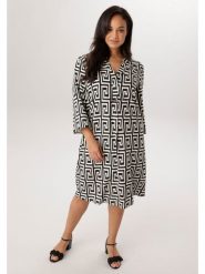 Aniston Sukienka w kolorze czarno-białym rozmiar: 48. Białe sukienki damskie Aniston, bez wzorów, z wiskozy, bez kołnierzyka, bez ramiączek, midi. Za 217.99 zł.