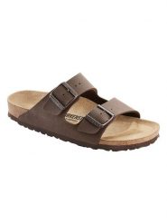 Birkenstock Klapki "Arizona" w kolorze brązowym rozmiar: 38. Brązowe klapki damskie Birkenstock, bez wzorów, bez obcasa. Za 375.55 zł.