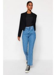 Trendyol Dżinsy - Regular fit - w kolorze niebieskim rozmiar: 34. Niebieskie jeansy damskie Trendyol, z podwyższonym stanem. Za 56.79 zł.