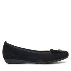 Baleriny Gabor. Czarne baleriny damskie Gabor, bez wzorów, bez obcasa. Za 389.99 zł.
