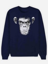 WOOOP Bluza "Evil Monkey" w kolorze granatowym rozmiar: M. Niebieskie bluzy bez kaptura męskie Wooop, m, z bawełny. Za 113.36 zł.