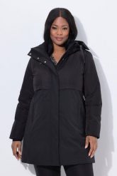 Damskie Pikowana kurtka funkcyjna HYPRAR wodoodporna kaptur. Czarne kurtki damskie Ulla Popken, plus size, bez wzorów, z materiału, z kapturem. Za 1,399.99 zł.