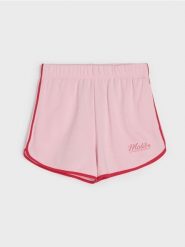 Dresowe szorty z kontrastową lamówką i napisem "Malibu" - różowy. Czerwone szorty damskie Sinsay, bez wzorów, z dresówki. Za 17.99 zł.