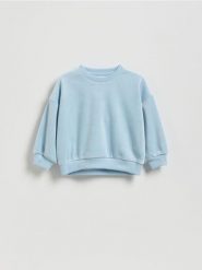 Strukturalna bluza - jasnoniebieski. Niebieskie bluzy i bluzki niemowlęce Reserved, bez wzorów, z bawełny, bez ramiączek, bez kaptura. Za 49.99 zł.