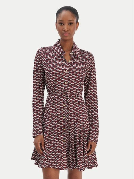 Tommy Hilfiger Sukienka koszulowa WW0WW48629 Bordowy Regular Fit. Czerwone sukienki damskie Tommy Hilfiger, bez wzorów, z wiskozy, bez kołnierzyka, bez ramiączek, koszulowe. Za 609.99 zł.
