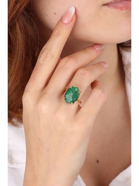 Pierres delicates Pozłacany pierścionek z agatem rozmiar: onesize. Żółte pierścionki damskie Pierres delicates, z agatem, pozłacane. Za 86.78 zł.