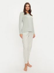 Selmark Piżama P9173 Zielony Relaxed Fit. Zielone piżamy damskie SELMARK, s, bez wzorów, z bawełny, bez ramiączek. Za 179.99 zł.