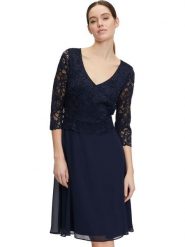 Vera Mont Sukienka w kolorze granatowym rozmiar: 40. Niebieskie sukienki damskie Vera Mont, bez wzorów, z koronki, bez kołnierzyka, bez ramiączek, midi. Za 184.89 zł.