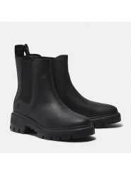 Timberland Skórzane sztyblety "Cortina Valley" w kolorze czarnym rozmiar: 36. Czarne botki damskie Timberland, sportowe, bez obcasa, bez zapięcia. Za 527.45 zł.