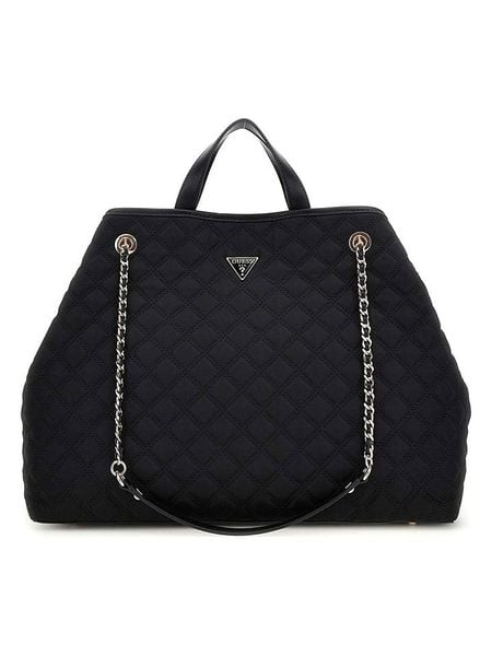 Guess Torebka w kolorze czarnym - 40 x 30 x 18 cm rozmiar: onesize. Czarne torebki klasyczne damskie Guess, z aplikacjami, z materiału, pikowane, bez dodatków. Za 449.95 zł.