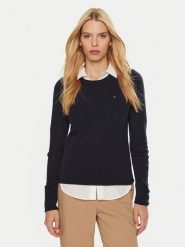 Tommy Hilfiger Sweter WW0WW44161 Granatowy Regular Fit. Niebieskie swetry klasyczne damskie Tommy Hilfiger, m, z wełny, bez kołnierzyka. Za 389.99 zł.