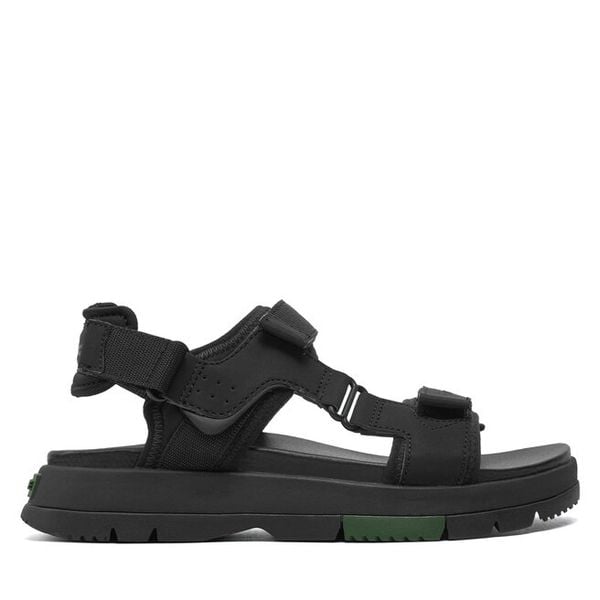 Sandały Lacoste. Czarne sandały damskie Lacoste, bez wzorów, bez obcasa, na płaskiej podeszwie. Za 519.99 zł.