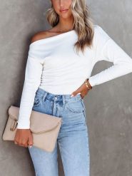 LA Angels Bluzka w kolorze białym rozmiar: XL. Białe bluzki damskie LA Angels, xl, bez wzorów, bez kołnierzyka, bez ramiączek. Za 86.99 zł.