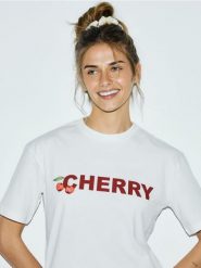 T-shirt regular z nadrukiem - złamana biel. T-shirty damskie Reserved, l, bez wzorów, z bawełny, bez kołnierzyka. W wyprzedaży za 35.99 zł.