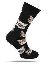 Tematyczne Skarpetki Bawełniane - Koty w Okularach. Skarpetki męskie His Story, bez wzorów, z bawełny. Za 34.99 zł.