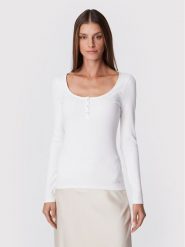 Guess Bluzka W2YP46 KBCO2 Biały Slim Fit. Białe bluzki damskie Guess, l, z aplikacjami, z wiskozy, bez ramiączek. Za 169.99 zł.