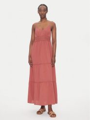 Vero Moda Sukienka letnia Quincy 10324588 Czerwony Regular Fit. Czerwone sukienki damskie Vero Moda, na lato, s, bez wzorów, z bawełny, bez kołnierzyka, bez ramiączek. Za 199.99 zł.
