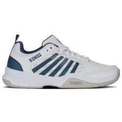 Buty K-Swiss Court Express 2 M 04428-179-M białe. Białe buty sportowe na co dzień męskie z materiału, bez zapięcia, tenisowe. Za 342.12 zł.
