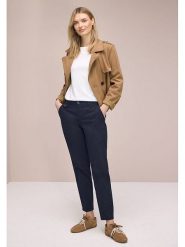 Street One Spodnie chino w kolorze granatowym rozmiar: W42/L28. Niebieskie spodnie materiałowe damskie Street One, bez wzorów, street. Za 184.89 zł.