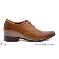 Olivier Buty męskie wizytowe P11 podwyższające brązowe. Brązowe buty wizytowe męskie ze skóry, bez zapięcia. Za 423.31 zł.