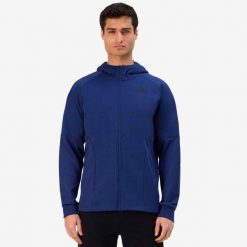 Bluza z kapturem Kappa Gequo. Niebieskie bluzy sportowe męskie Kappa, na lato, bez wzorów, z materiału, sportowe, bez kołnierzyka, bez ramiączek. Za 376.50 zł.