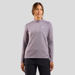 Bluza techniczna damska ODLO Essential Light Mid Layer 1/2 zip. Fioletowe bluzy bez kaptura damskie Odlo. Za 349.99 zł.