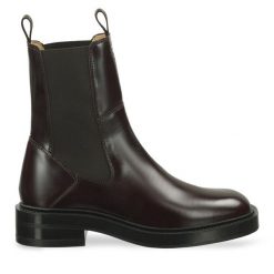 Sztyblety Gant. Brązowe botki damskie Gant, bez obcasa, na płaskiej podeszwie, bez zapięcia. Za 629.99 zł.