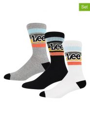 LEE Underwear Skarpety (3 pary) "Mcnulty" w kolorze białym, szarym i czarnym rozmiar: 43-46. Białe skarpetki męskie LEE Underwear, bez wzorów. Za 41.30 zł.