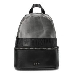 Czarny Modny Plecak Damski Big Star. Czarne plecaki damskie Big Star Accessories, bez wzorów, ze skóry ekologicznej, klasyczne. Za 219.00 zł.