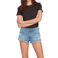 Spodenki sportowe damskie Volcom Stoney Stretch. Niebieskie spodenki sportowe damskie Volcom, z bawełny. Za 155.00 zł.