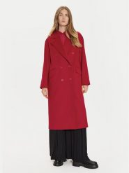 TWINSET Płaszcz wełniany 242TT2203 Czerwony Loose Fit. Czerwone płaszcze damskie Twinset, na zimę, bez wzorów, z wełny. Za 2,199.00 zł.