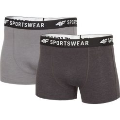 Bielizna męska (2-pack) BIM300 - chłodny jasny szary melanż+ciemny szary. Szara bokserki męskie 4f, bez wzorów, z bawełny. Za 39.99 zł.