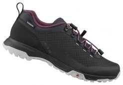 Kobiety - Buty kolarskie ET501W. Czarne buty sportowe na co dzień damskie SHIMANO, bez wzorów, z gumy, rowerowe. Za 419.99 zł.