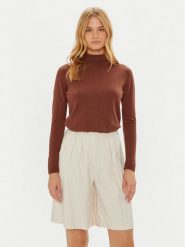 Weekend Max Mara Golf Kiku 2425366022 Beżowy Regular Fit. Brązowe golfy damskie Weekend Max Mara, xs, bez wzorów, z jedwabiu, bez ramiączek. Za 499.99 zł.